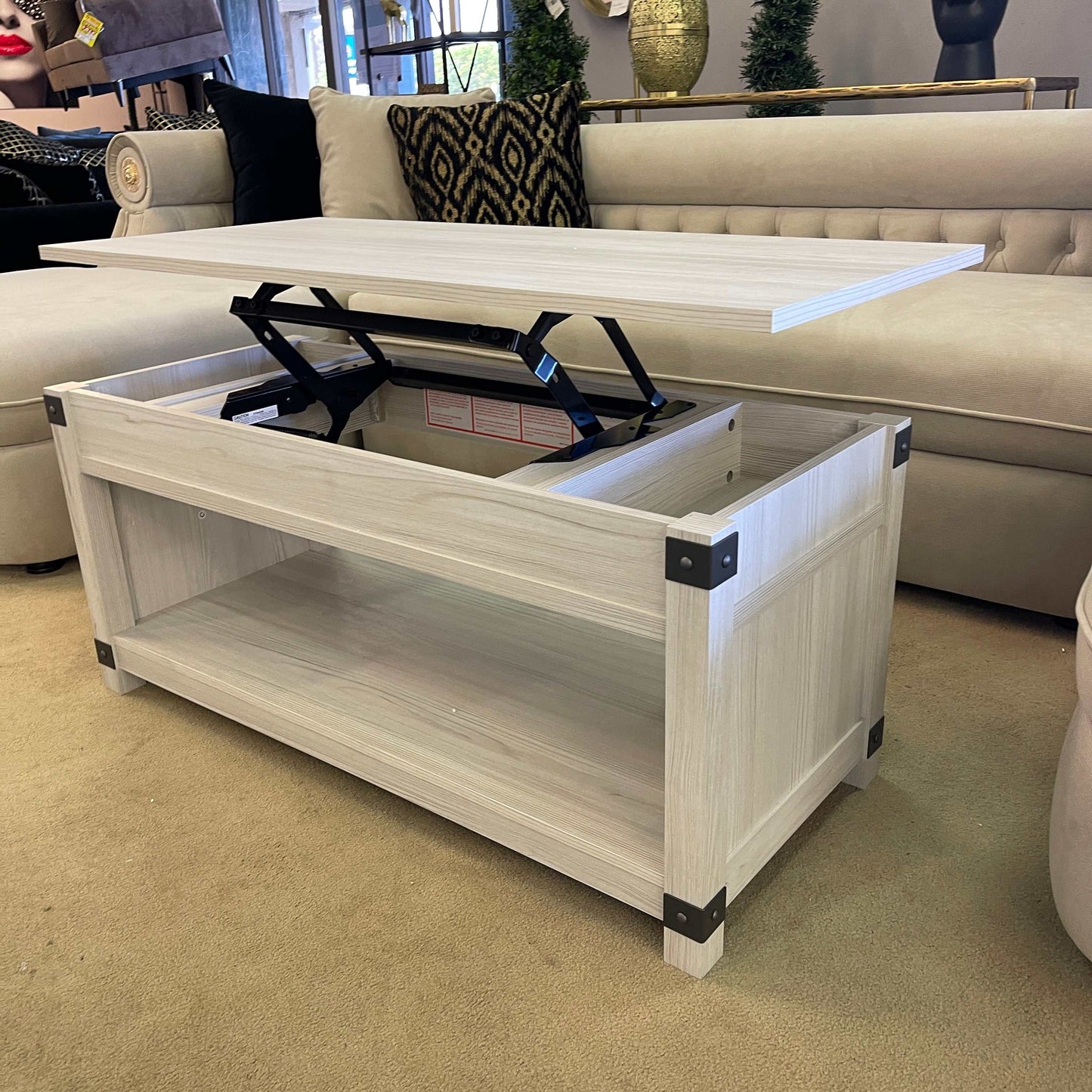 Bayflynn Whitewash Lift-Top Coffee Table