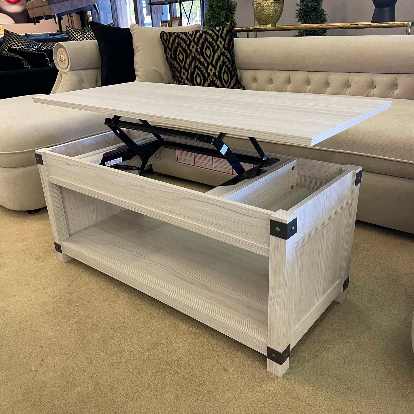 Bayflynn Whitewash Lift-Top Coffee Table