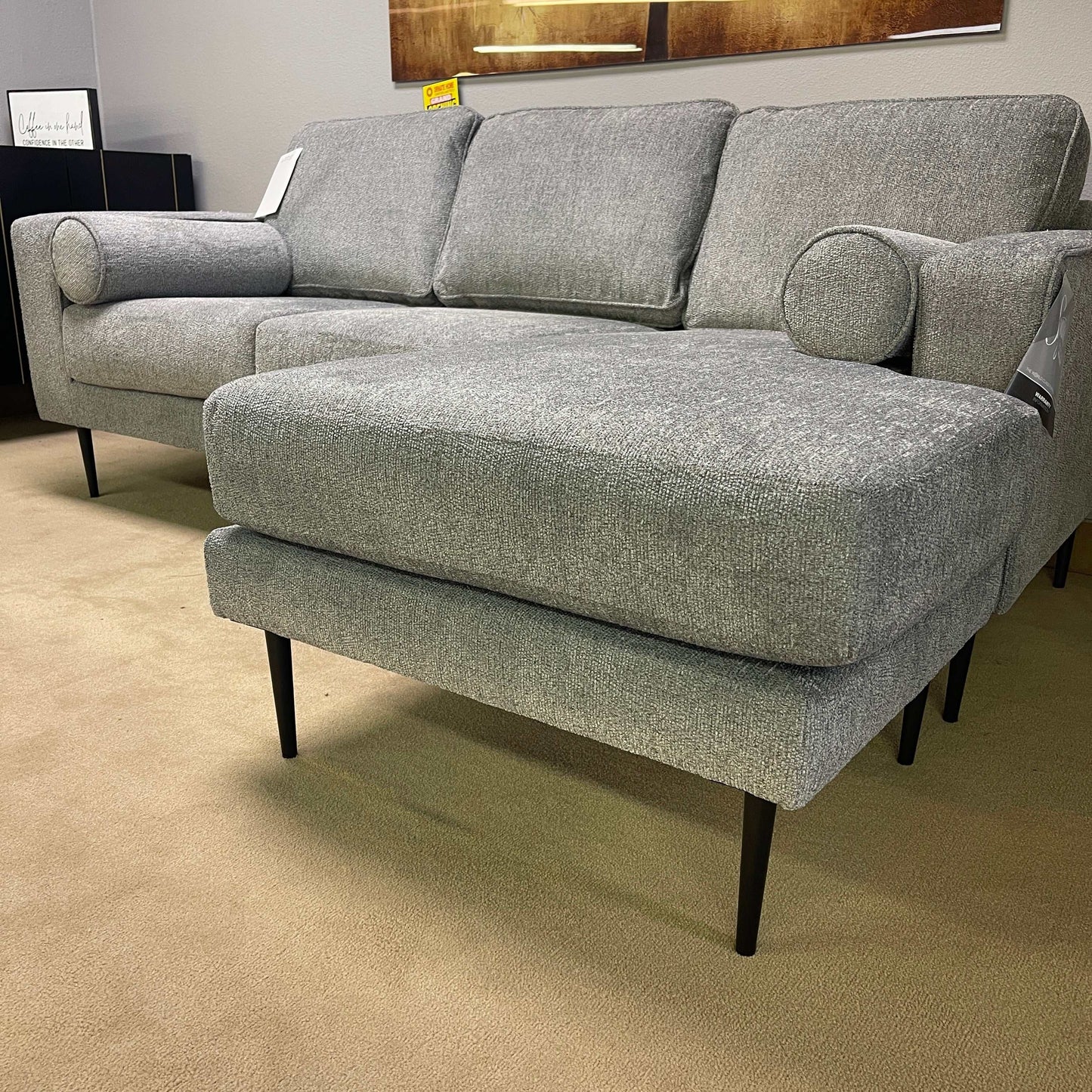 Hazela Charcoal Sectional Sofa