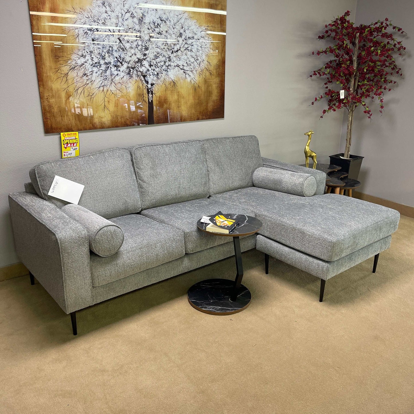 Hazela Charcoal Sectional Sofa