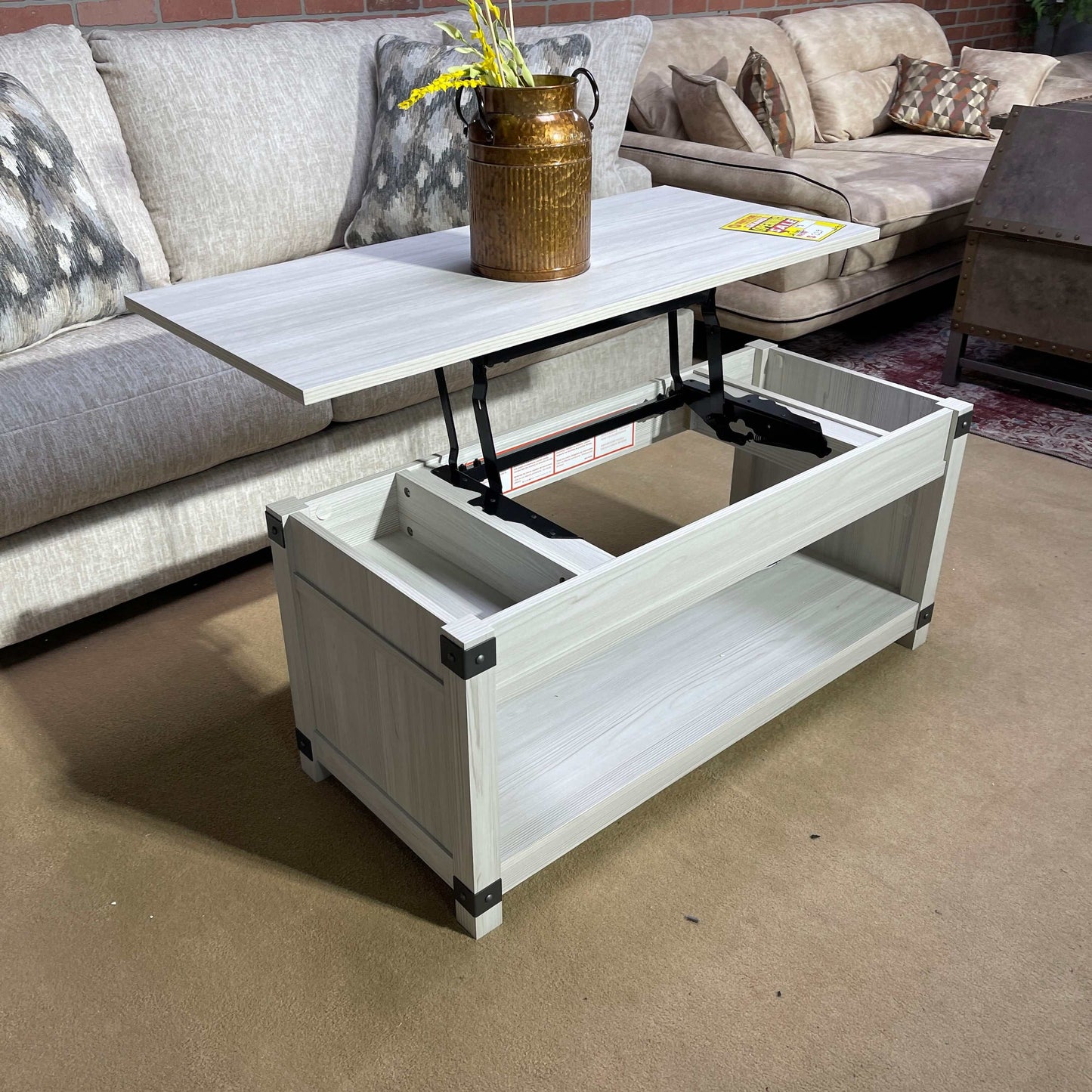 Bayflynn Whitewash Lift-Top Coffee Table