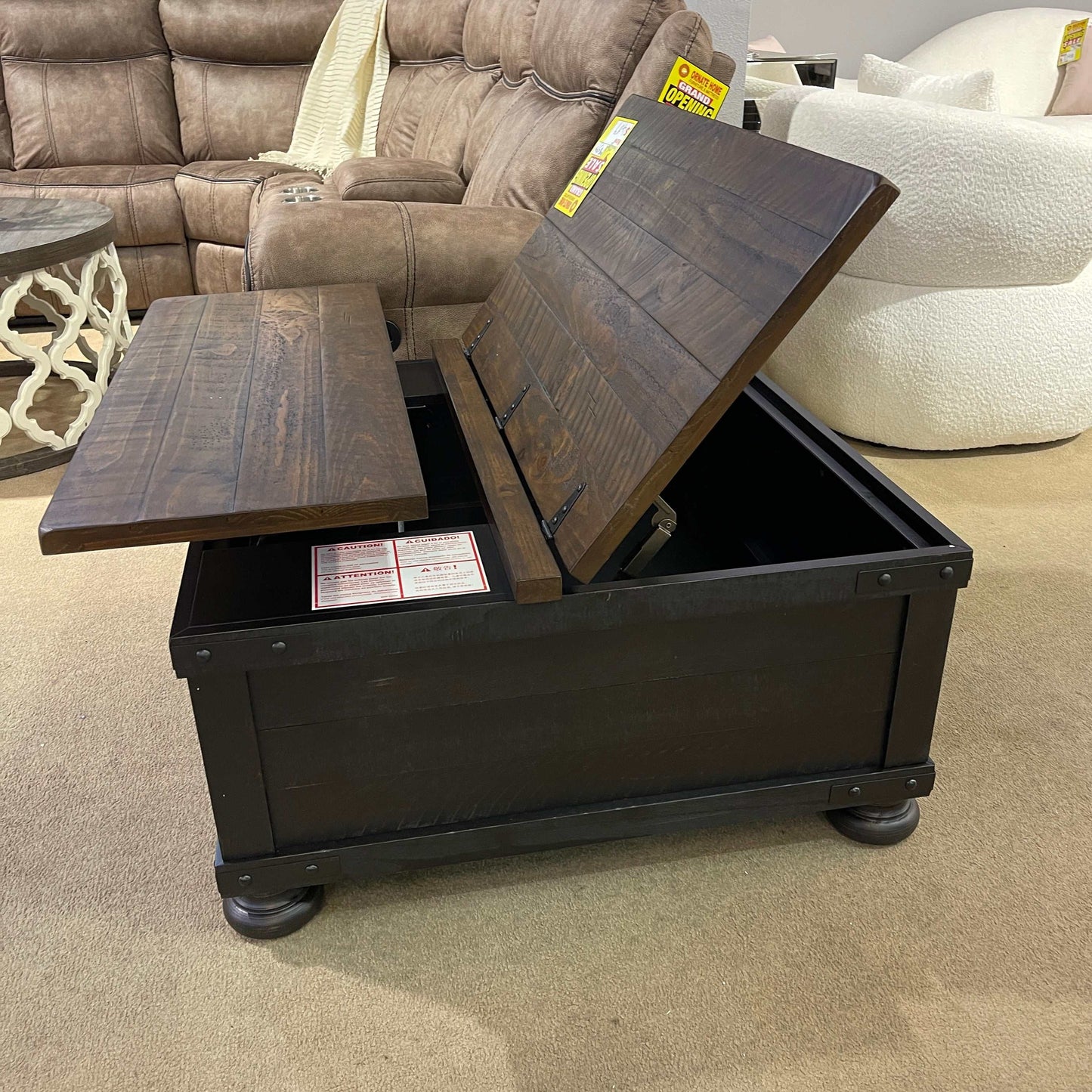 Valebeck Black & Brown Lift Top Coffee Table