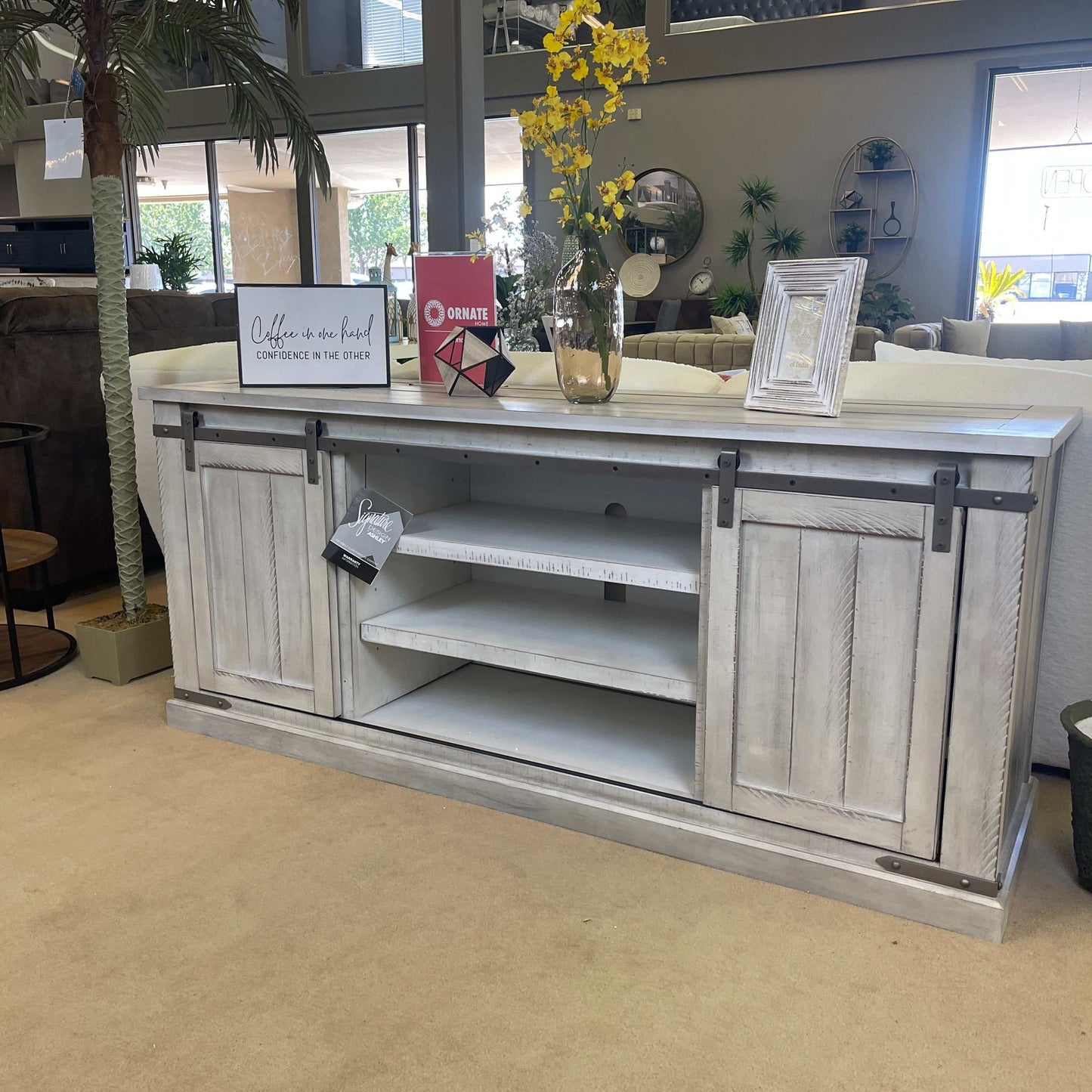 Carynhurst Whitewash 70" TV Stand