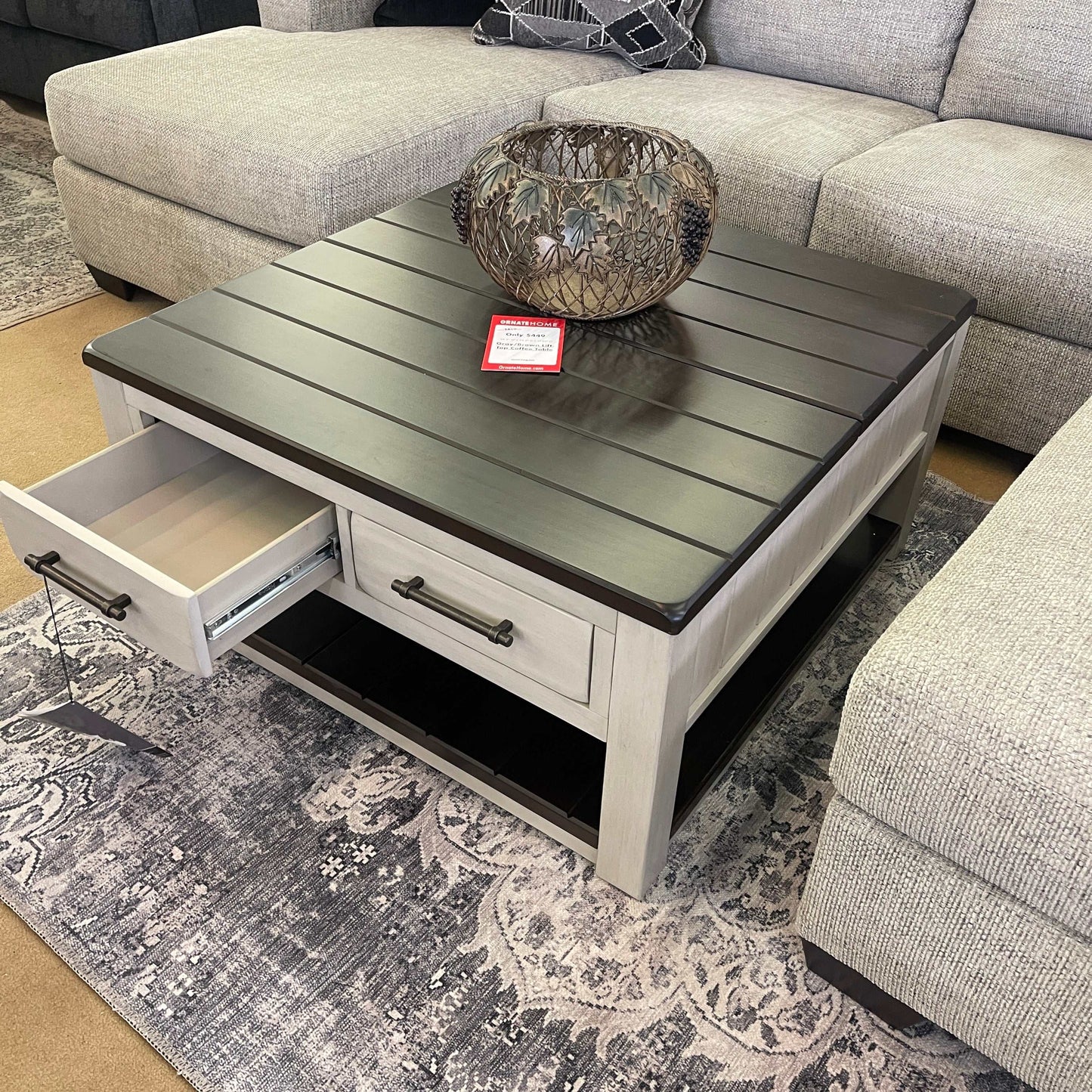 Darborn Gray/Brown Lift-Top Coffee Table