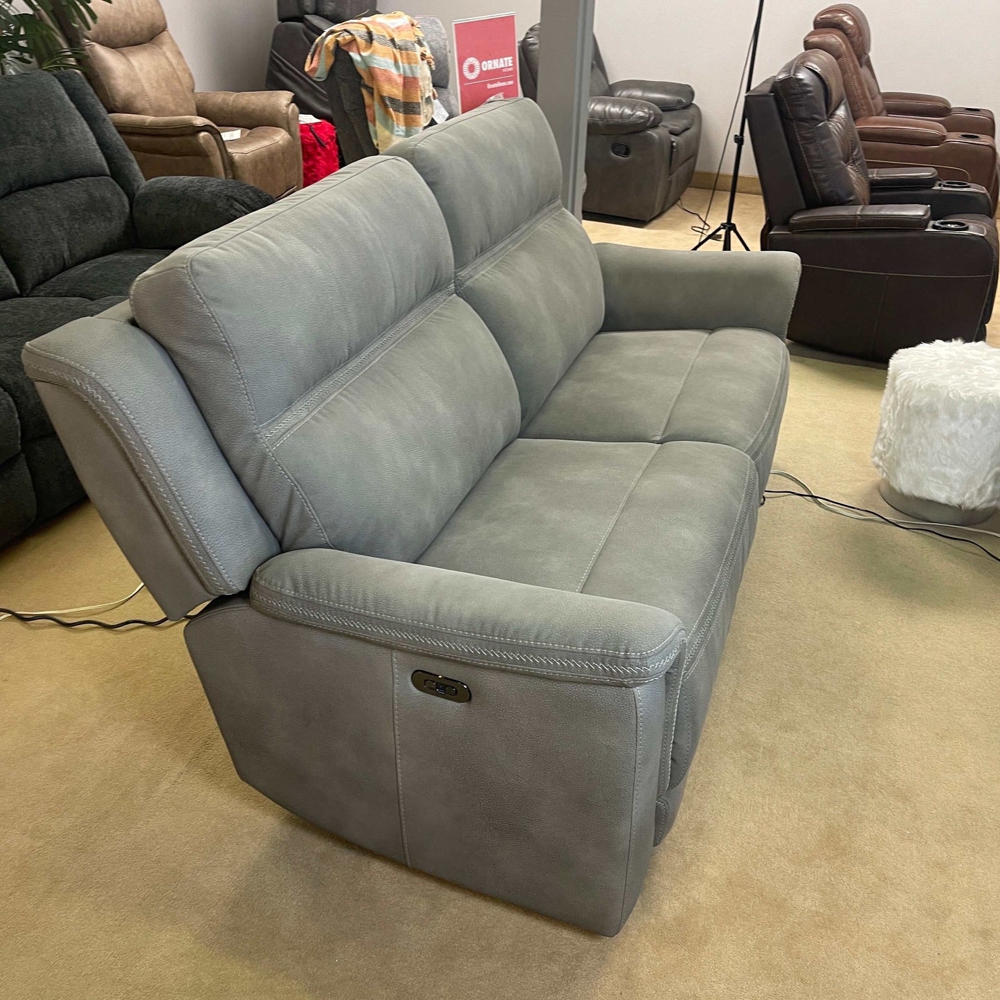 NextGen DuraPella Slate Power Reclining Sofa