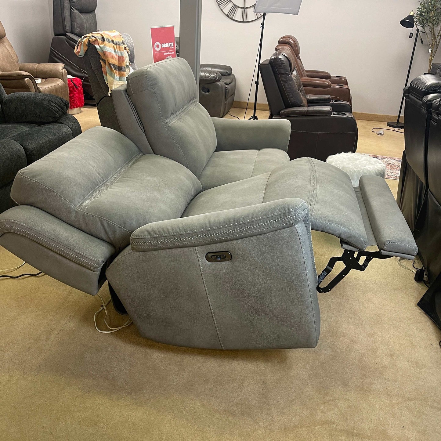 NextGen DuraPella Slate Power Reclining Sofa