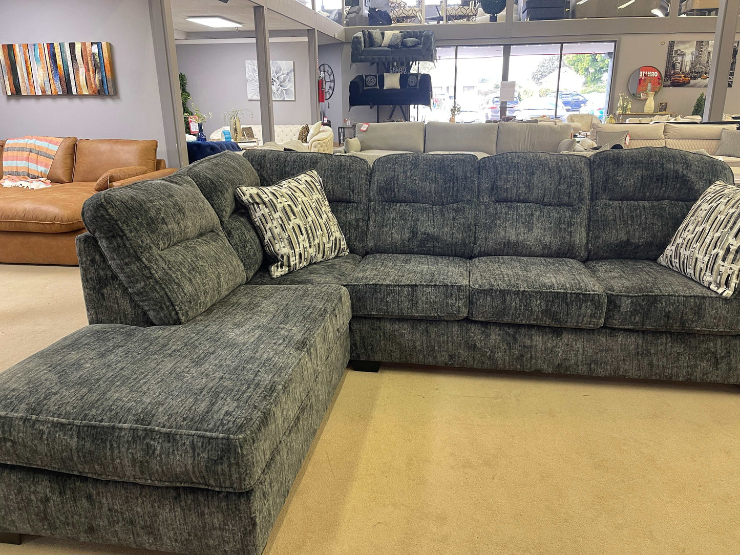 Lonoke Gunmetal 2pc LAF Chaise Sectional