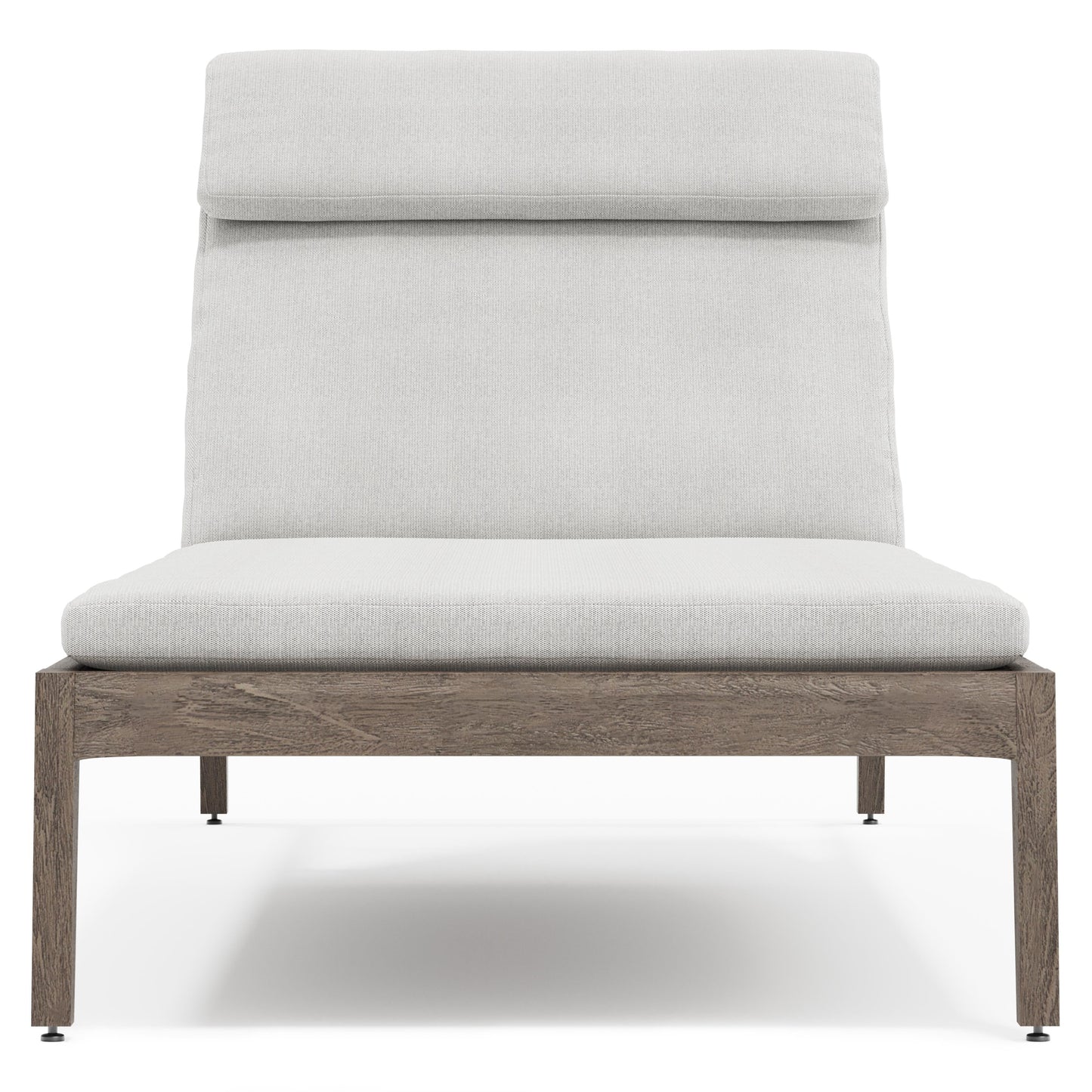 Ibiza Weathered Teak/Pebble/Cream Outdoor Chaise - Ornate Home
