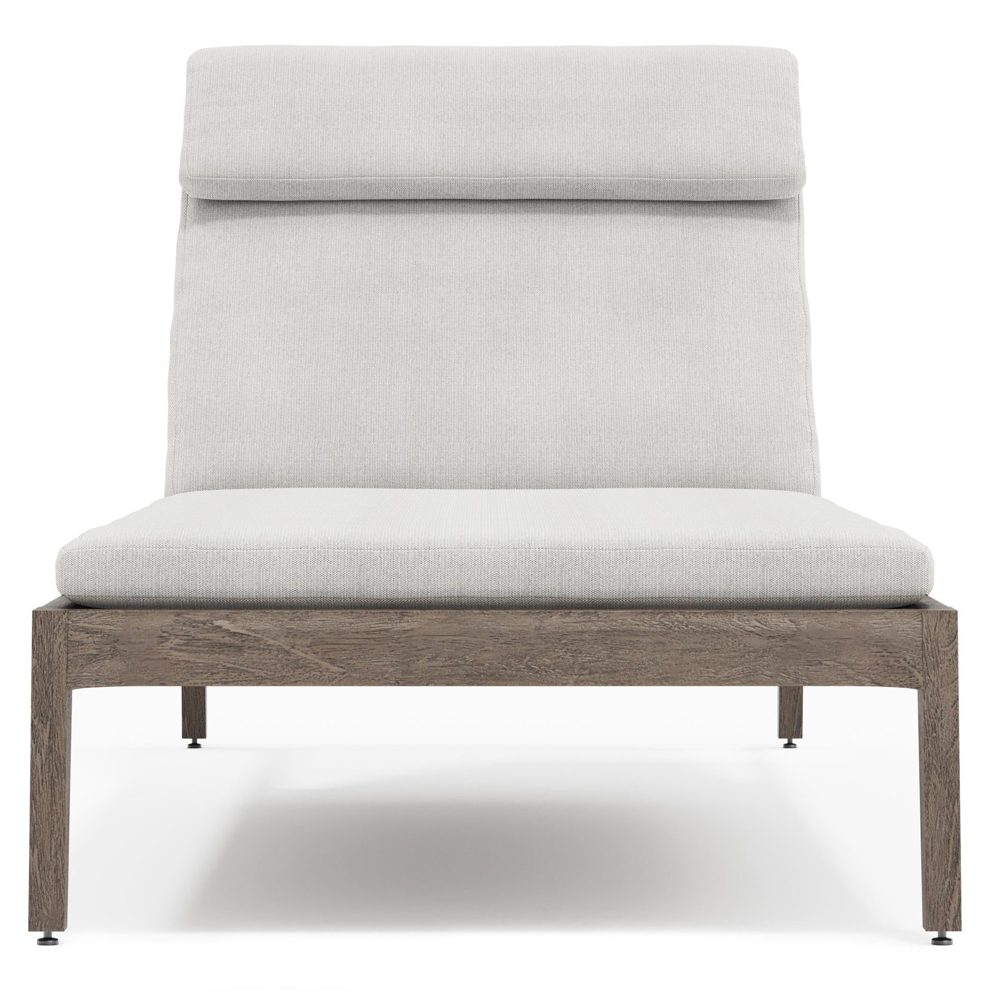 Ibiza Weathered Teak/Pebble/Cream Outdoor Chaise - Ornate Home