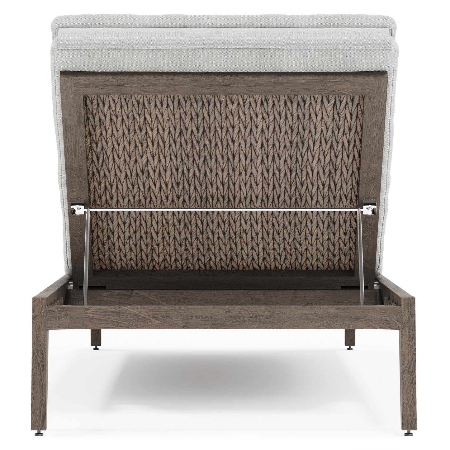 Ibiza Weathered Teak/Pebble/Cream Outdoor Chaise - Ornate Home