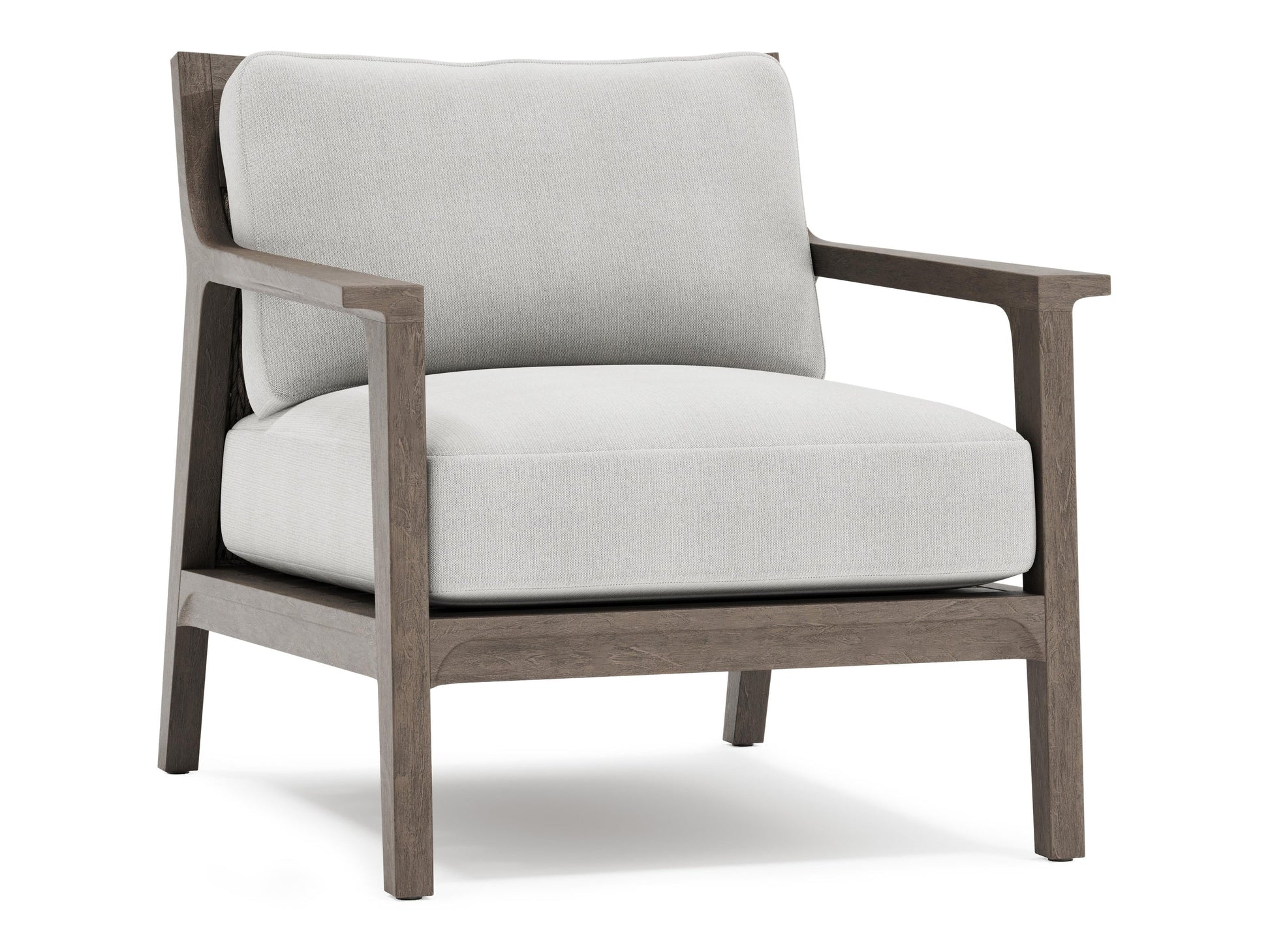 Ibiza Weathered Teak/Pebble/White/Cream Outdoor Chair - Ornate Home