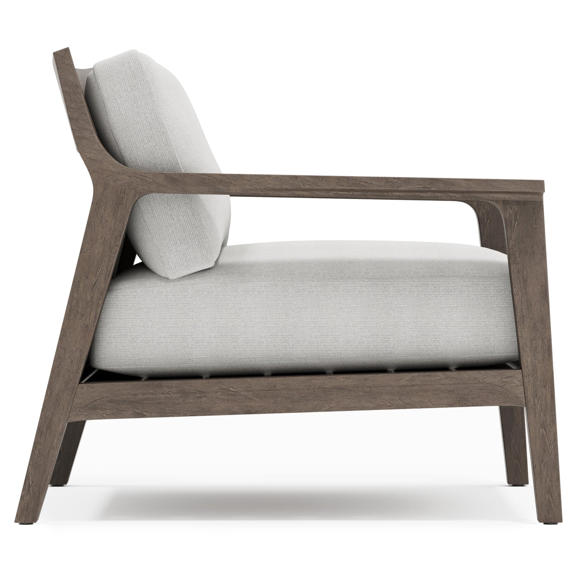 Ibiza Weathered Teak/Pebble/White/Cream Outdoor Chair - Ornate Home