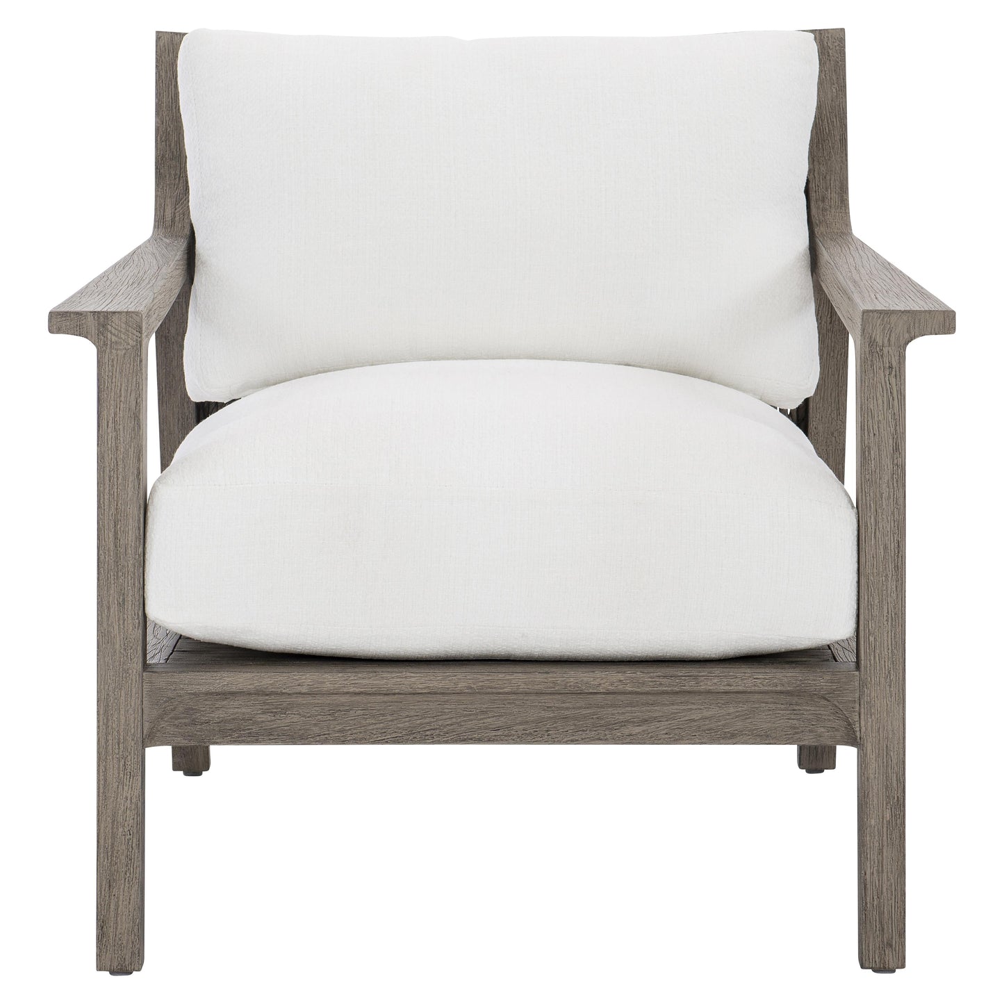 Ibiza Weathered Teak/White/Cream Outdoor Chair - Ornate Home