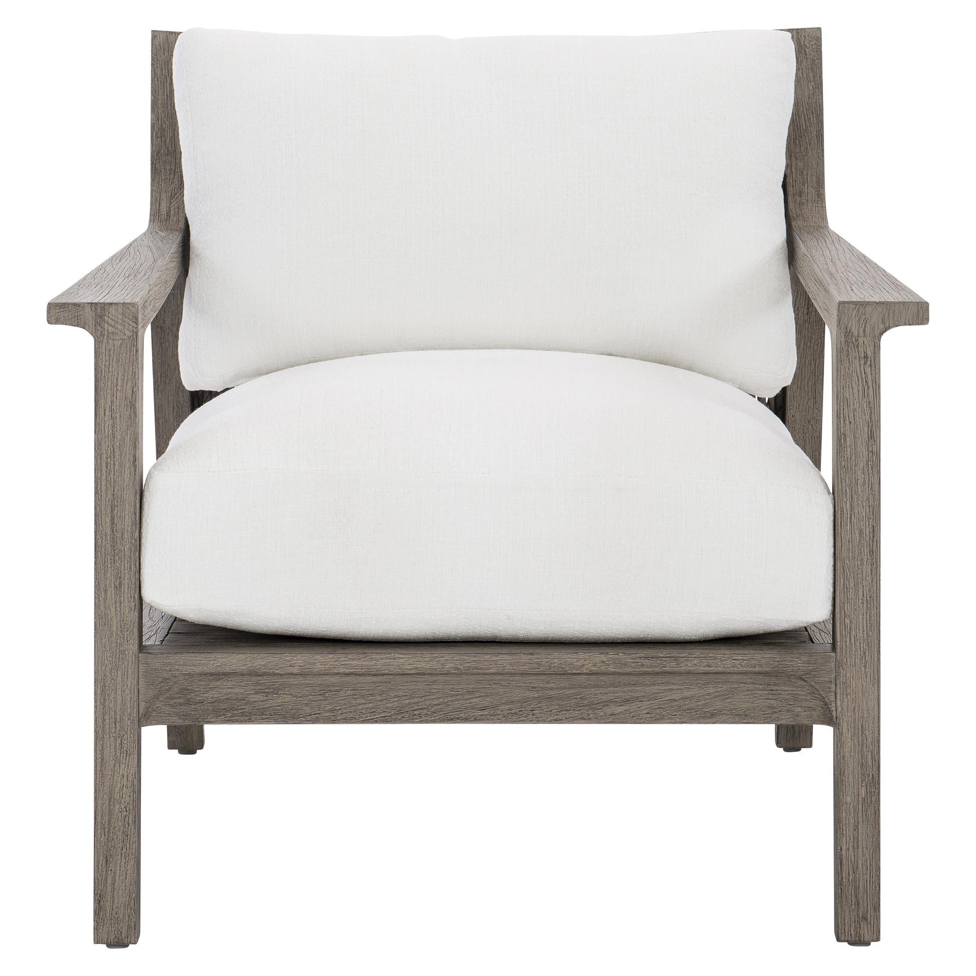 Ibiza Weathered Teak/White/Cream Outdoor Chair - Ornate Home