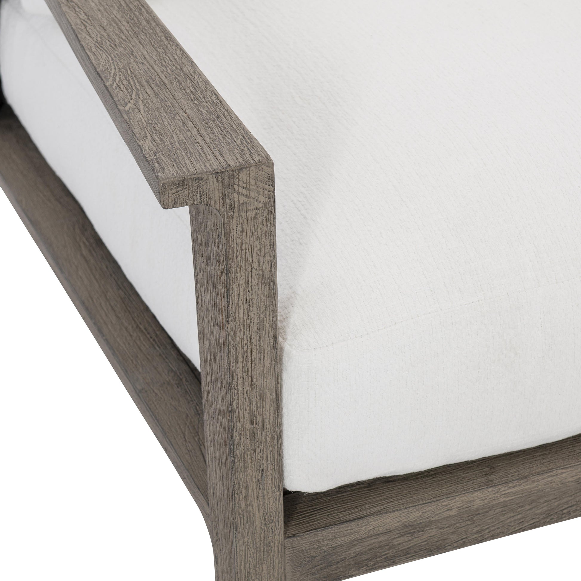 Ibiza Weathered Teak/White/Cream Outdoor Chair - Ornate Home