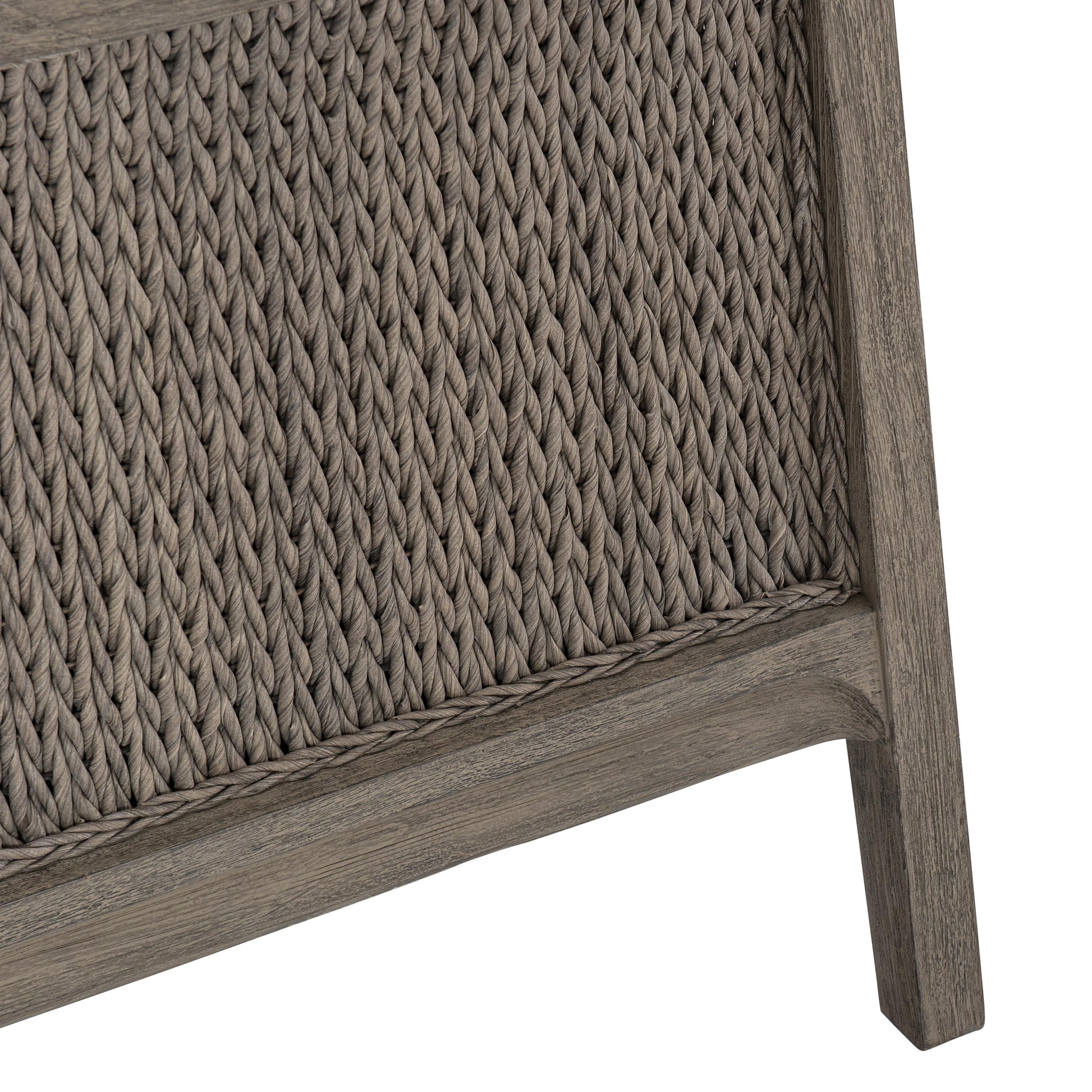 Ibiza Weathered Teak/White/Cream Outdoor Chair - Ornate Home