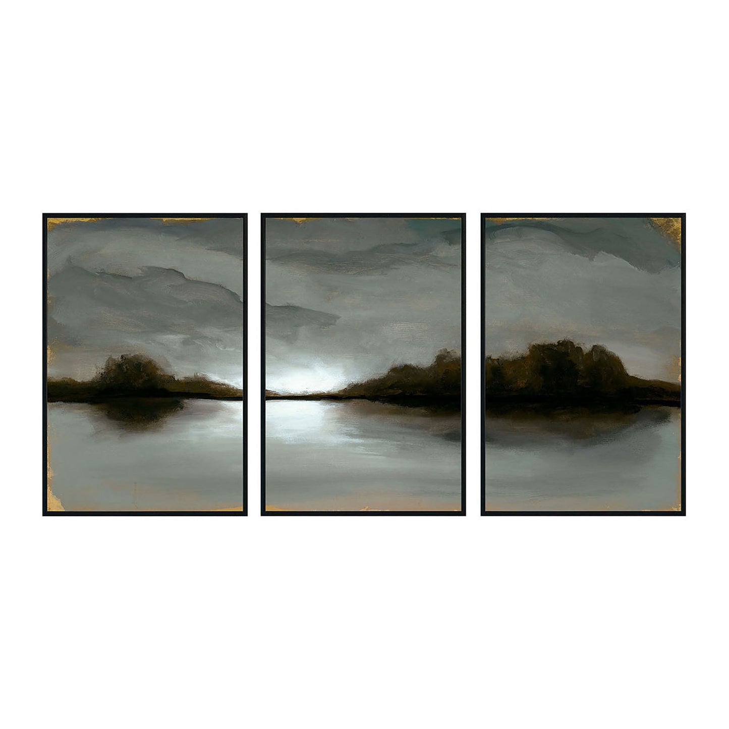 Illuminate Blue Painting 72x36 by Buddy Whitlock (Set of 3) - Ornate Home