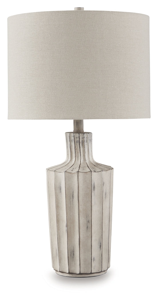 Imre Distressed Brown Poly Table Lamp- Viva Furn