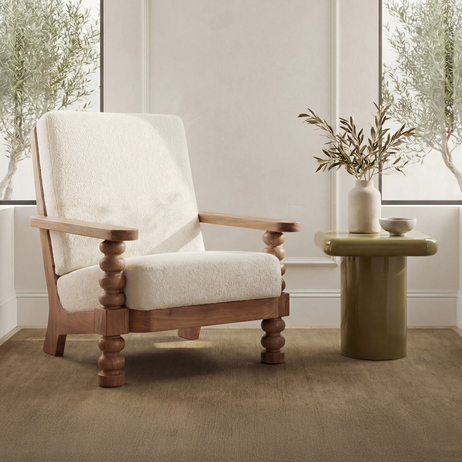Ingrid Off White Accent Chair - Ornate Home