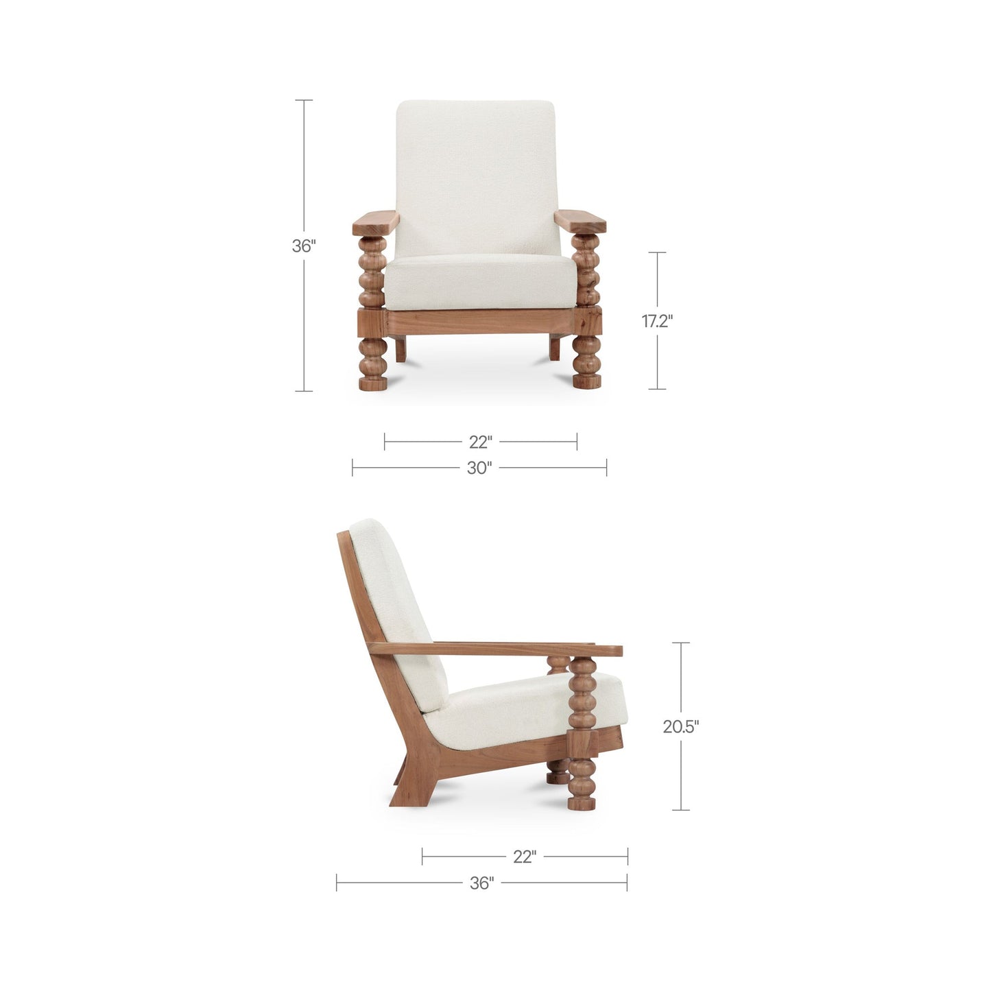 Ingrid Off White Accent Chair - Ornate Home