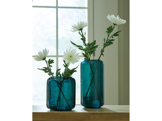 Inisland Teal Vase Set (Set of 2)- Viva Furn