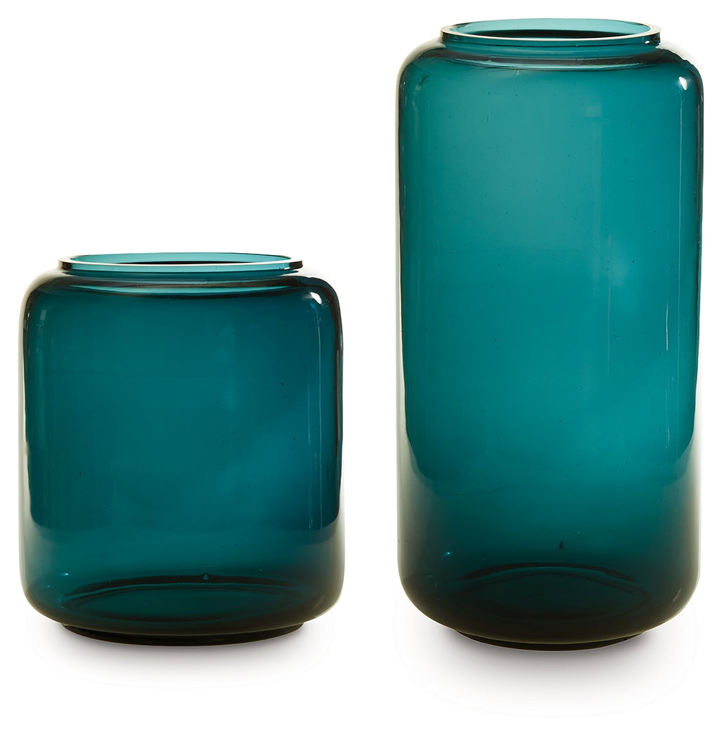 Inisland Teal Vase Set (Set of 2)- Viva Furn