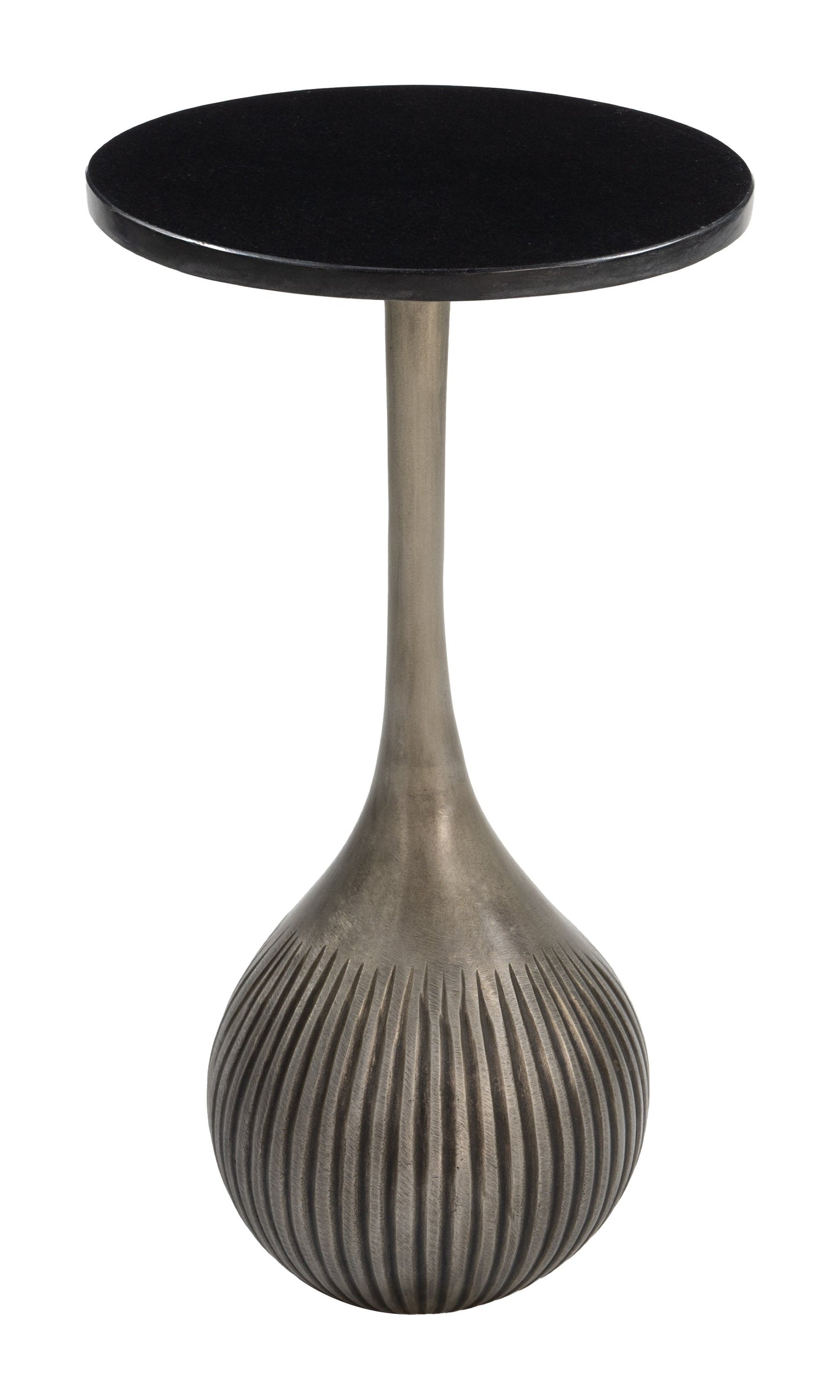 Ionis Black & Antique Silver Accent Table - Ornate Home