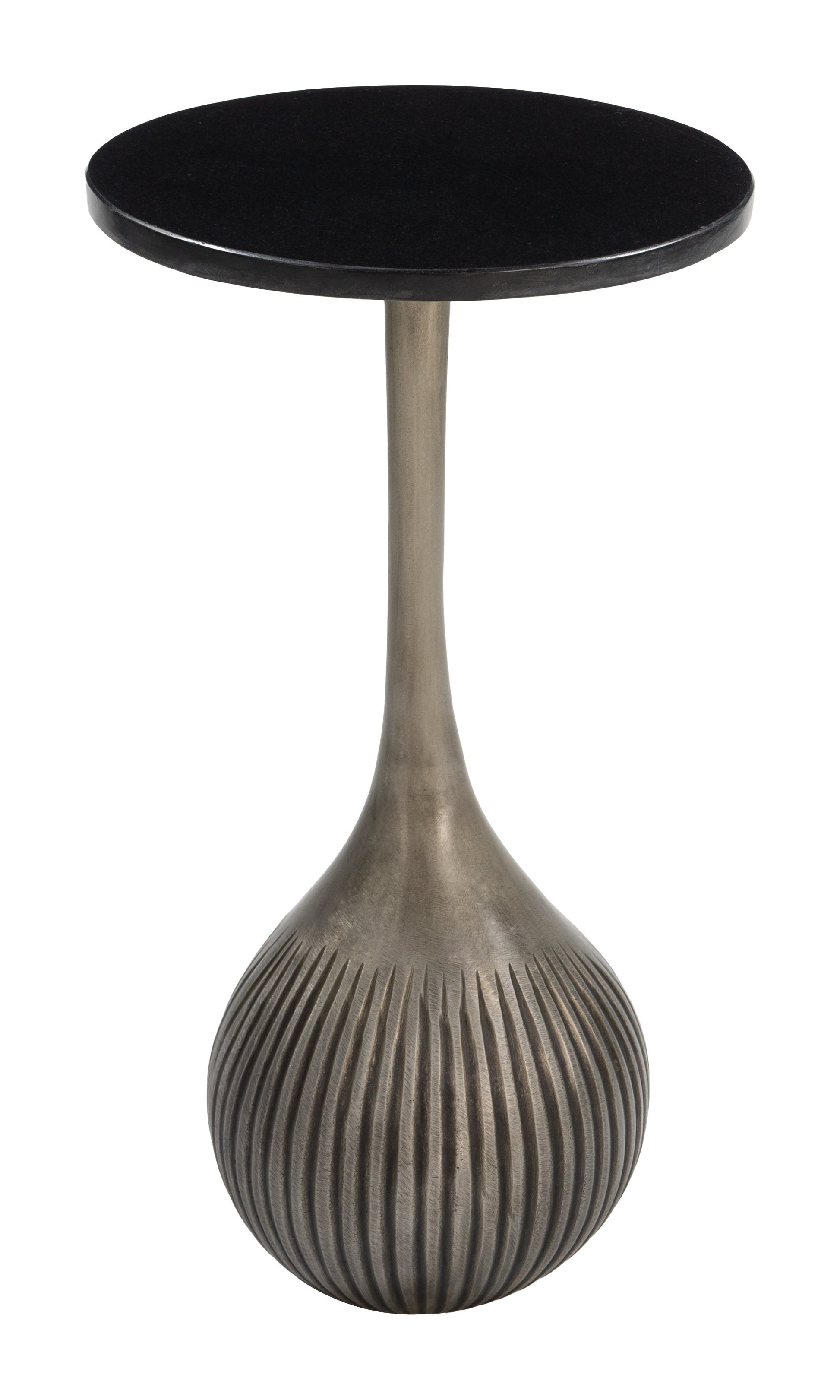Ionis Black & Antique Silver Accent Table - Ornate Home