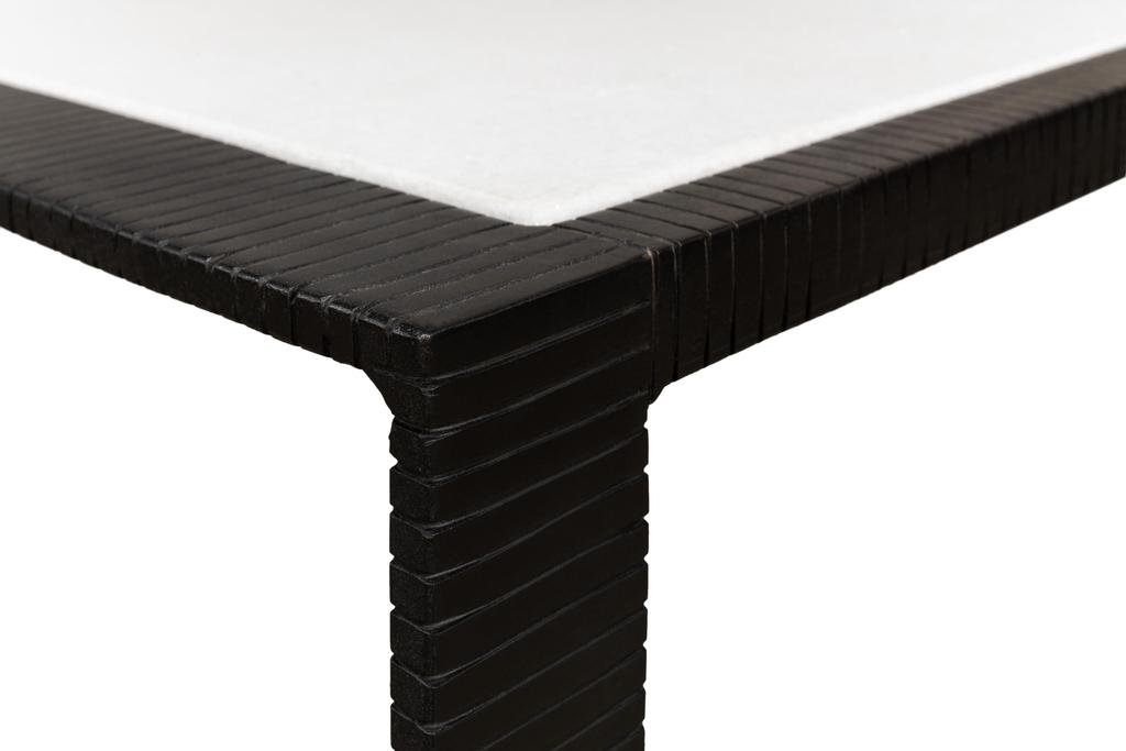 Ironworks Black Ridged Iron Rectangular Coffee Table - Ornate Home
