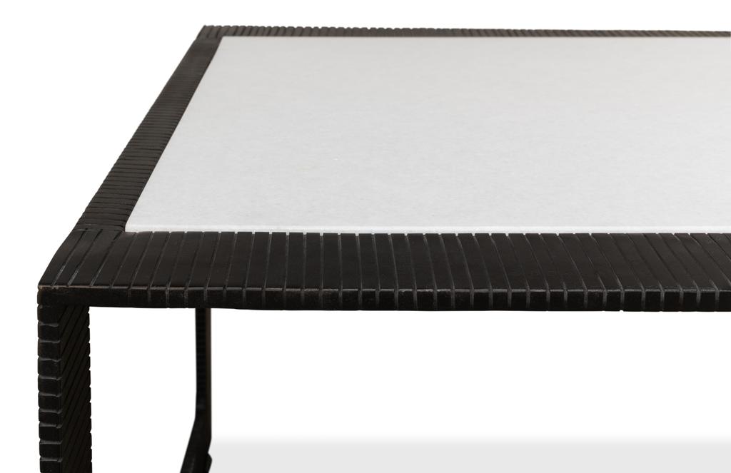 Ironworks Black Ridged Iron Rectangular Coffee Table - Ornate Home