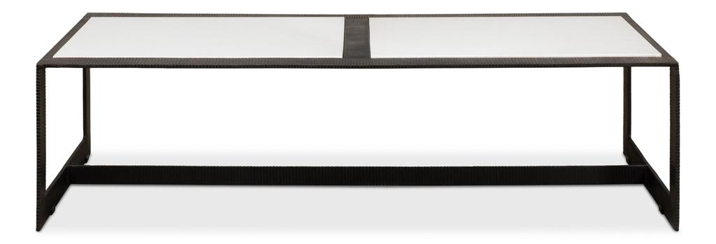Ironworks Black Ridged Iron Rectangular Coffee Table - Ornate Home