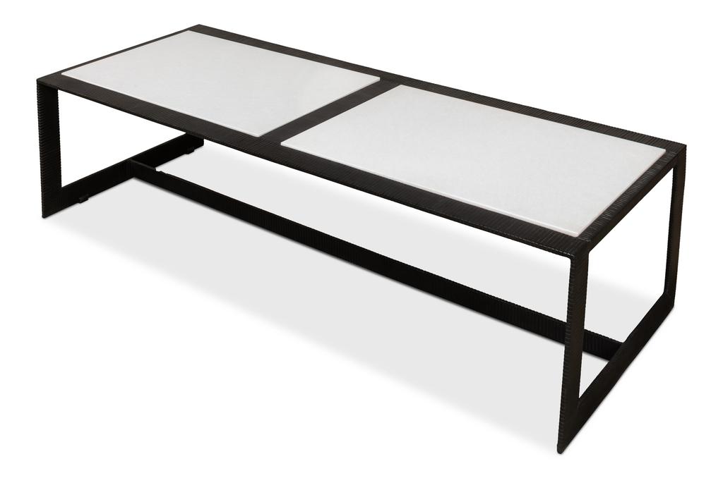 Ironworks Black Ridged Iron Rectangular Coffee Table - Ornate Home