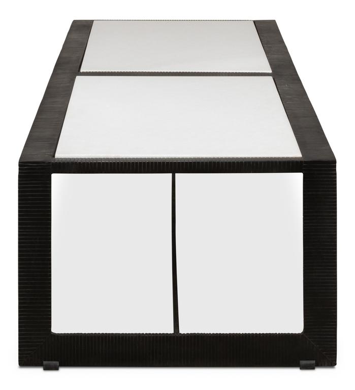 Ironworks Black Ridged Iron Rectangular Coffee Table - Ornate Home