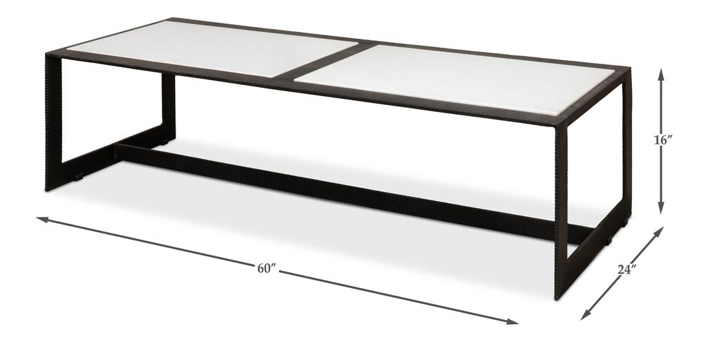 Ironworks Black Ridged Iron Rectangular Coffee Table - Ornate Home
