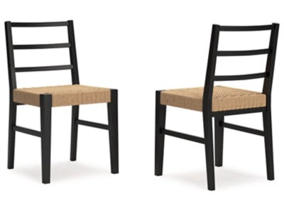 Isanti Light Brown/Black Dining Room Side Chair (Set of 2)- Viva Furn