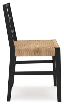 Isanti Light Brown/Black Dining Room Side Chair (Set of 2)- Viva Furn