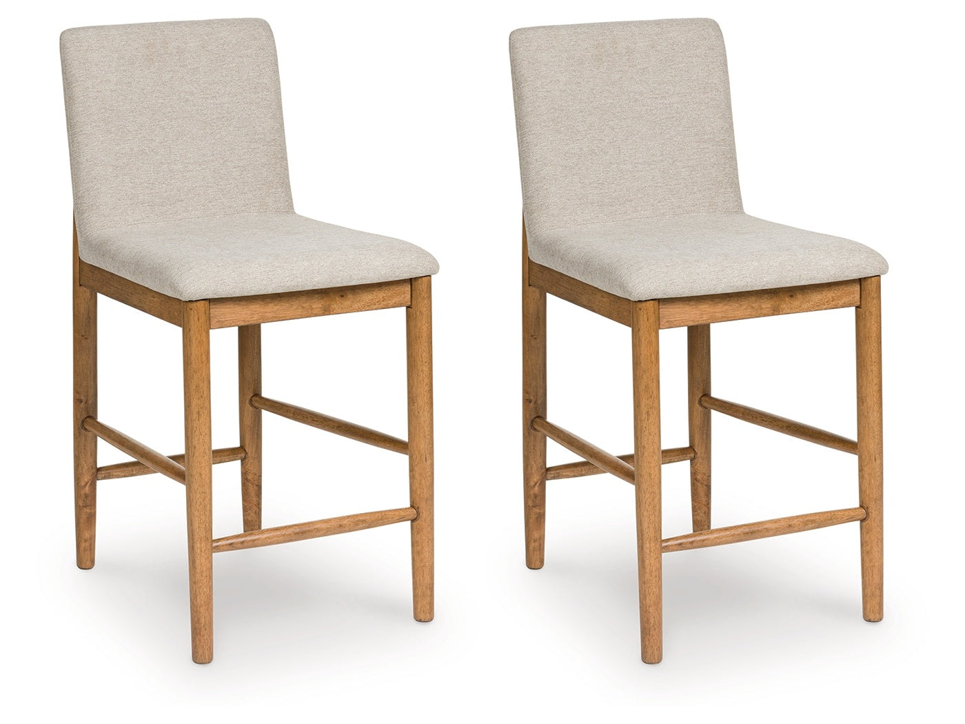 Isanti Light Brown Upholstered Barstool (Set of 2)- Viva Furn