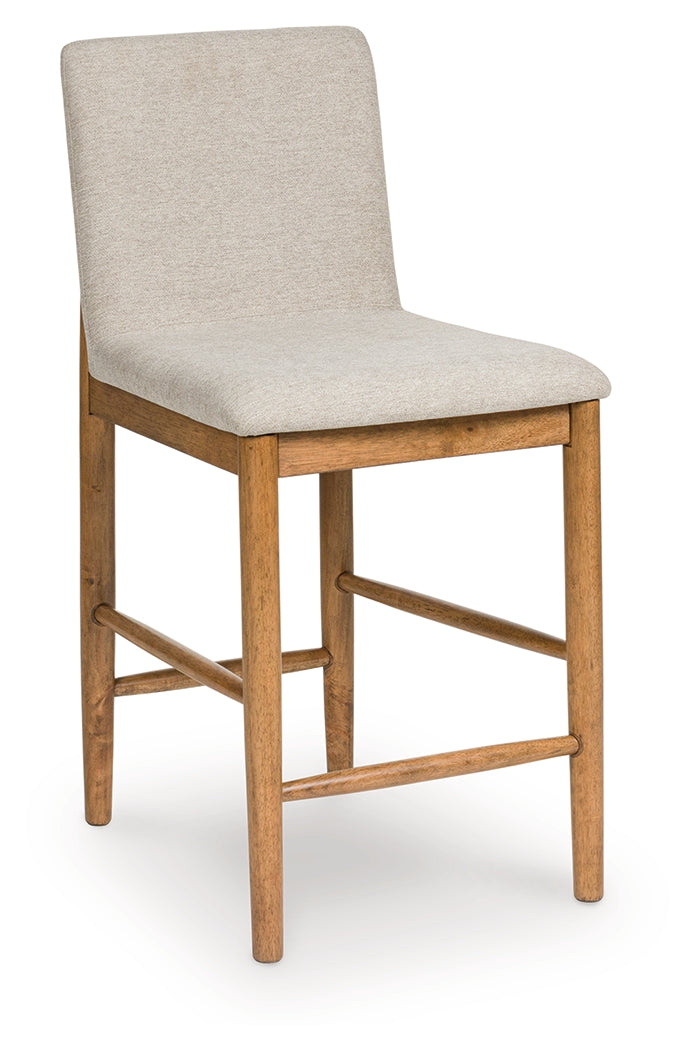 Isanti Light Brown Upholstered Barstool (Set of 2)- Viva Furn