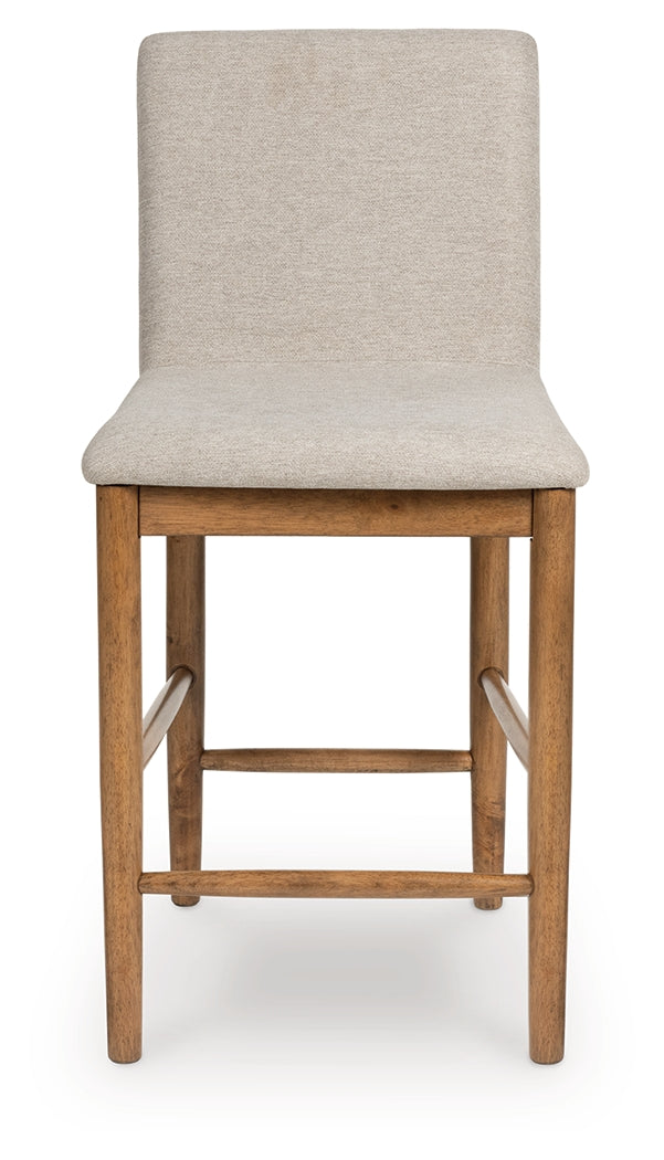 Isanti Light Brown Upholstered Barstool (Set of 2)- Viva Furn