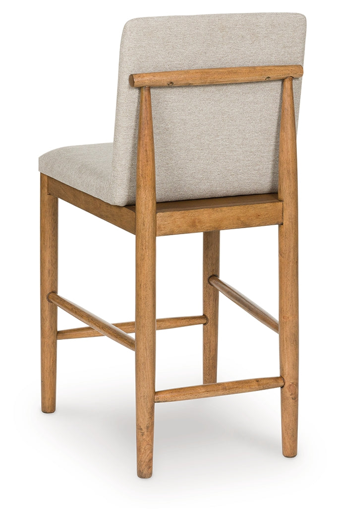 Isanti Light Brown Upholstered Barstool (Set of 2)- Viva Furn