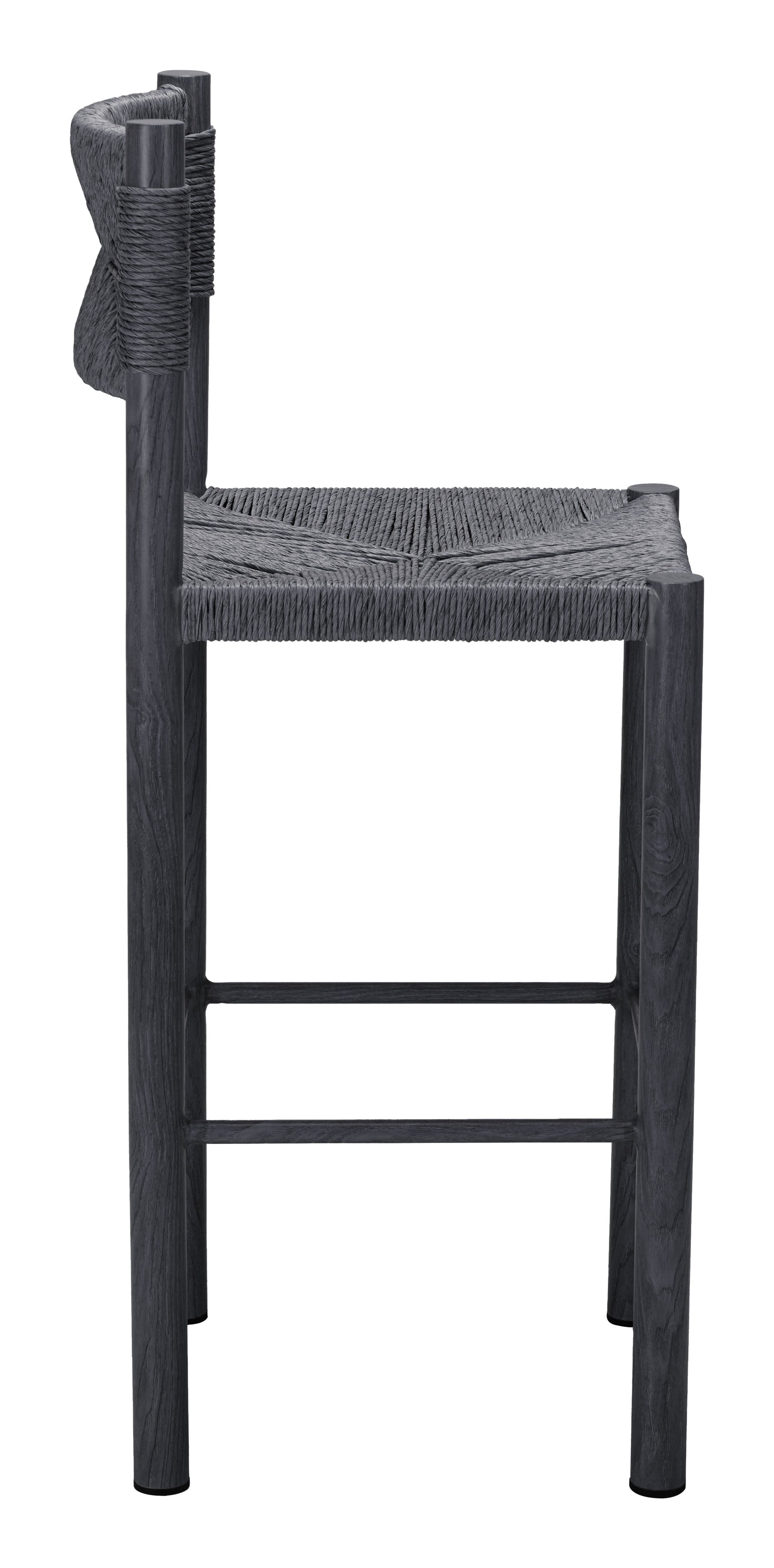 Iska Black Outdoor Barstool (Set of 2) - Ornate Home