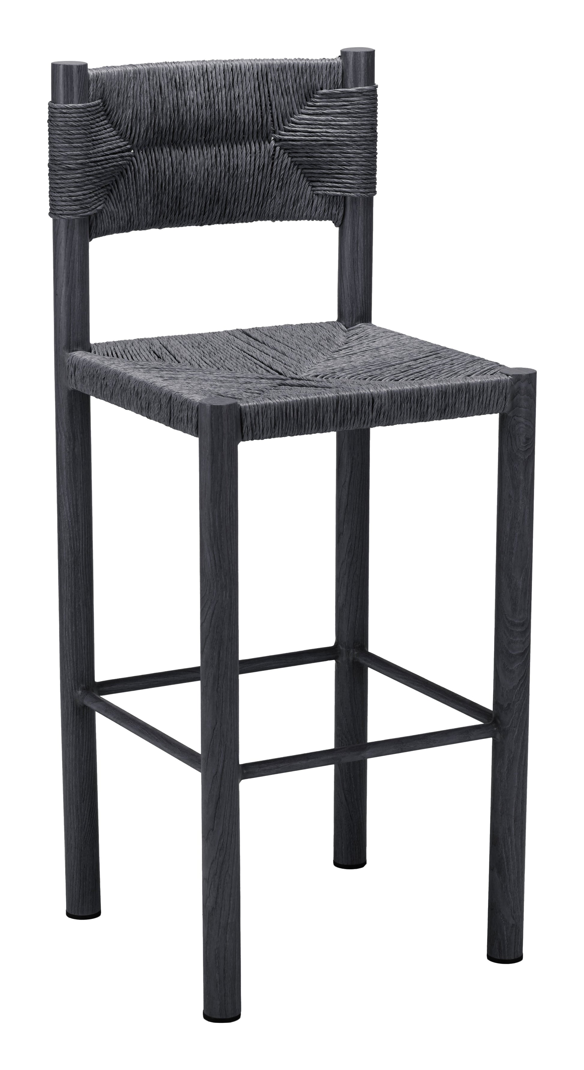 Iska Black Outdoor Barstool (Set of 2) - Ornate Home