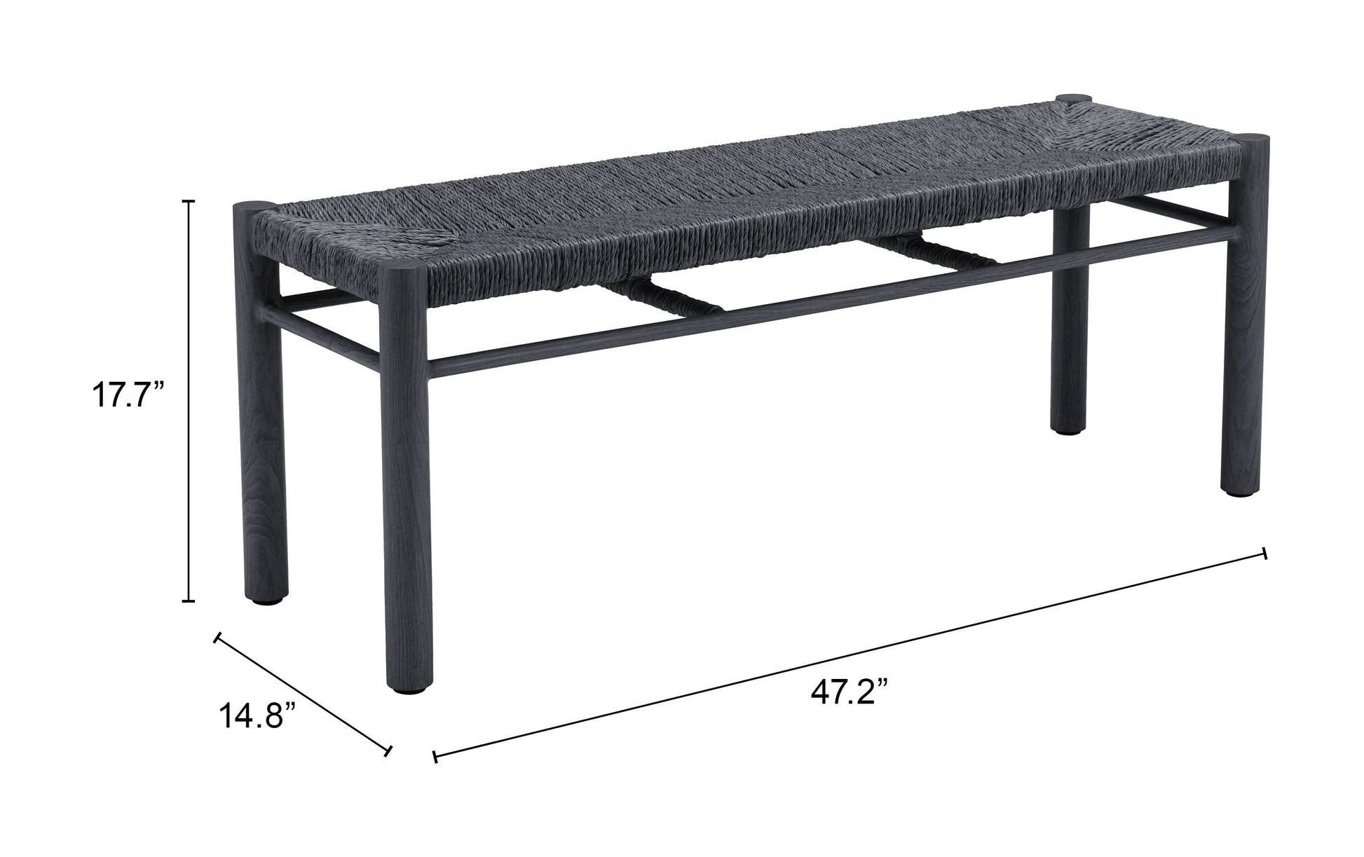 Iska Black Outdoor Bench - Ornate Home