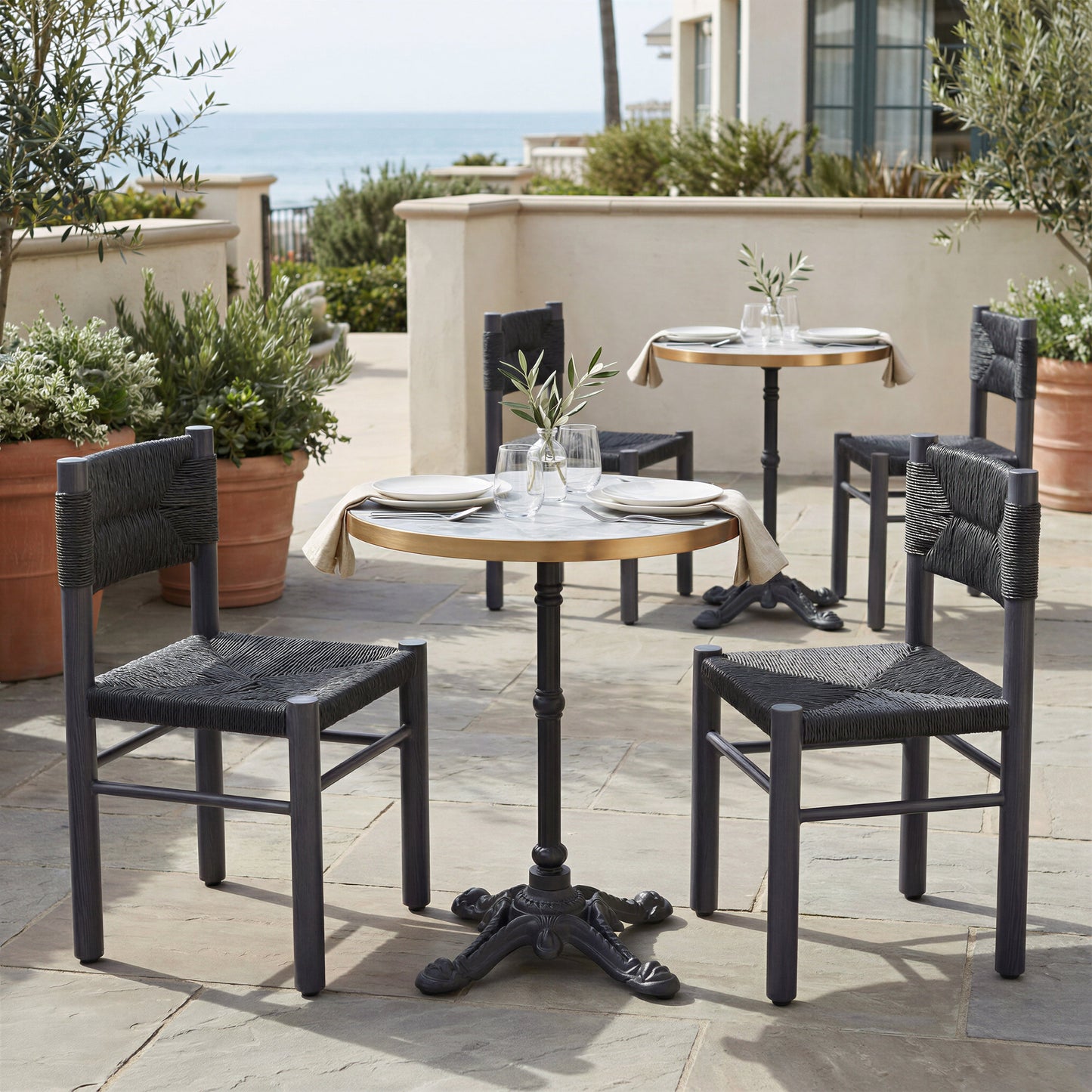Iska Black Outdoor Dining Chair (Set of 2) - Ornate Home