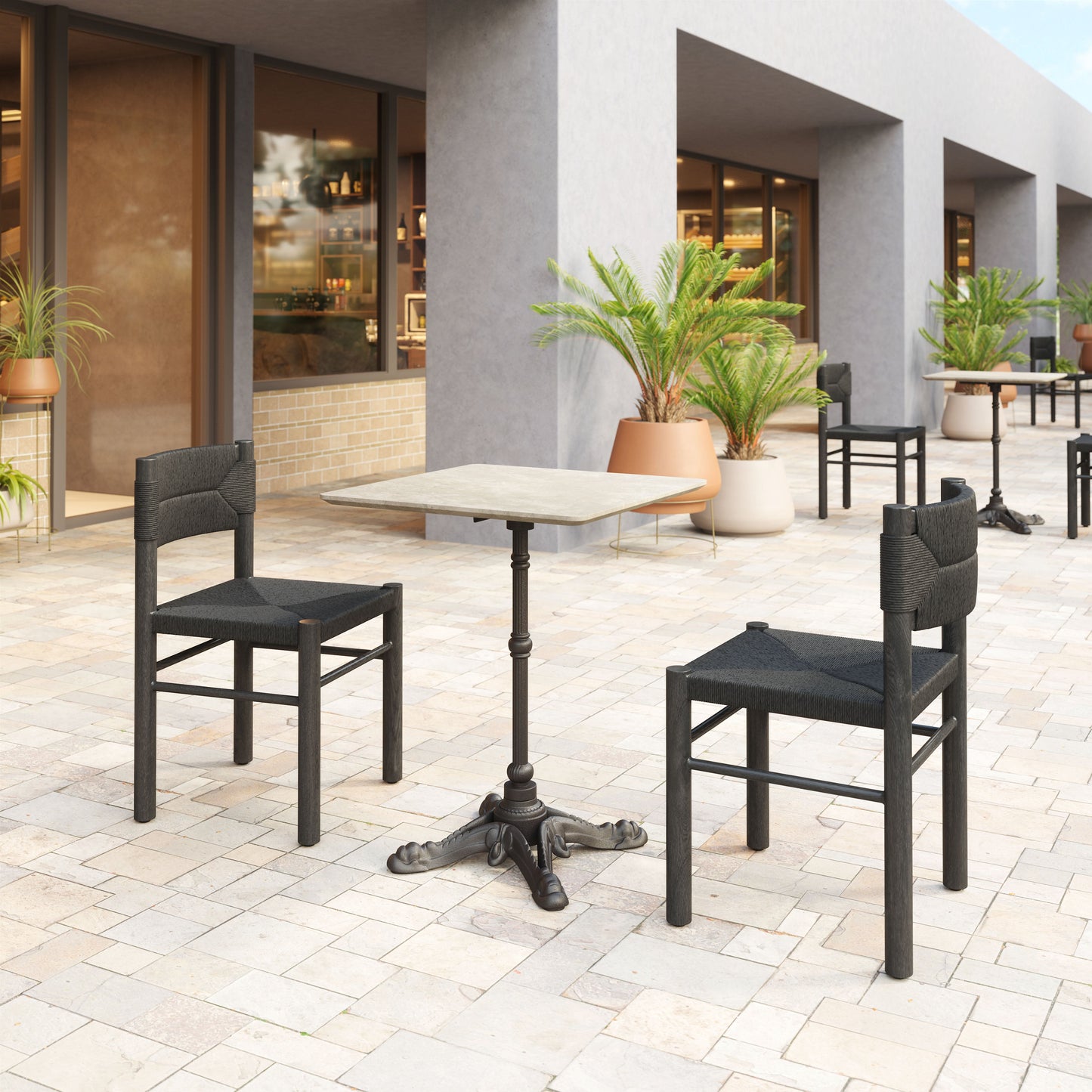 Iska Black Outdoor Dining Chair (Set of 2) - Ornate Home