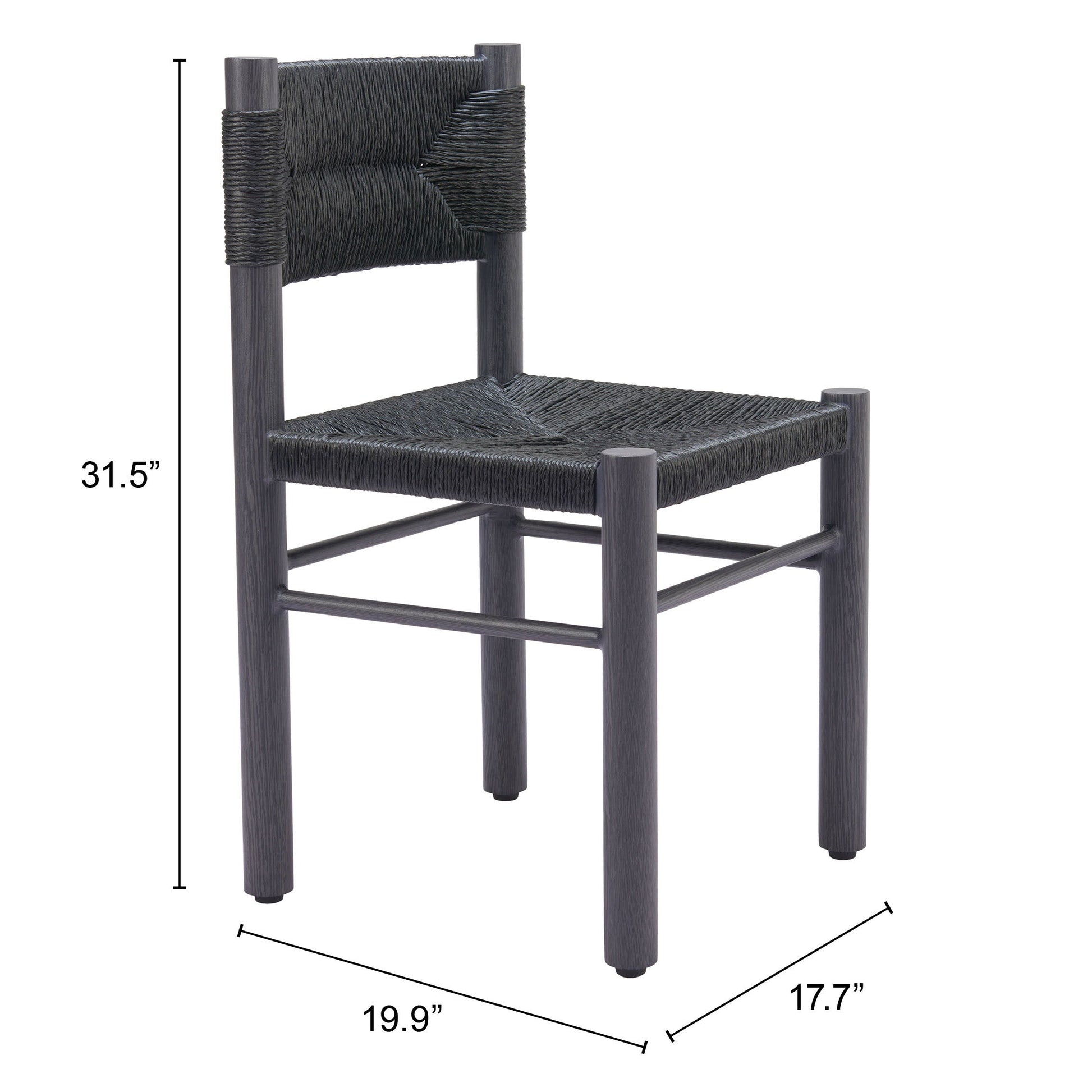 Iska Black Outdoor Dining Chair (Set of 2) - Ornate Home