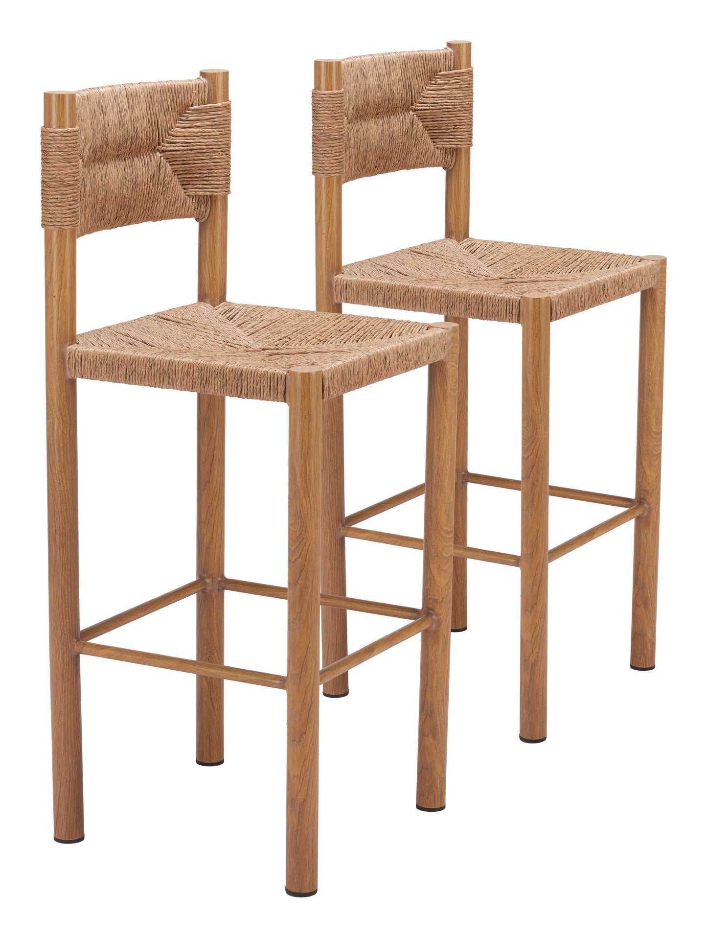 Iska Natural Outdoor Barstool (Set of 2) - Ornate Home