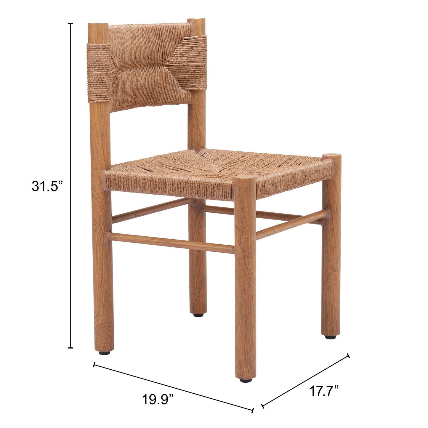 Iska Natural Outdoor Dining Chair (Set of 2) - Ornate Home
