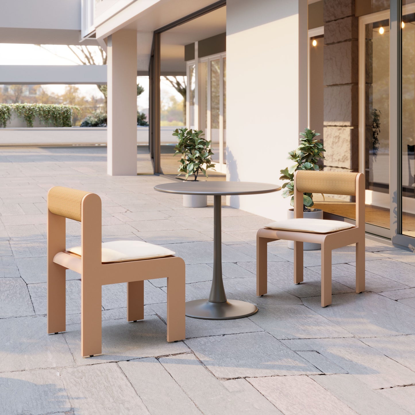 Island White Outdoor Dining Chair (Set of 2) - Ornate Home