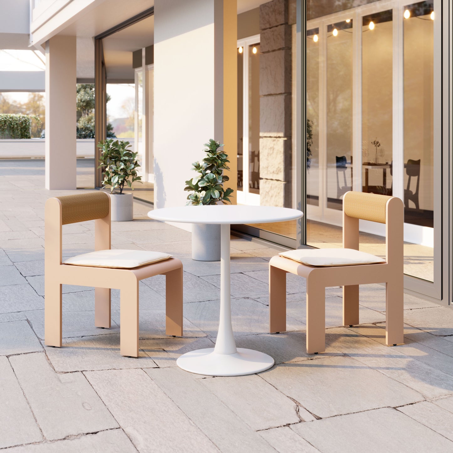 Island White Outdoor Dining Chair (Set of 2) - Ornate Home